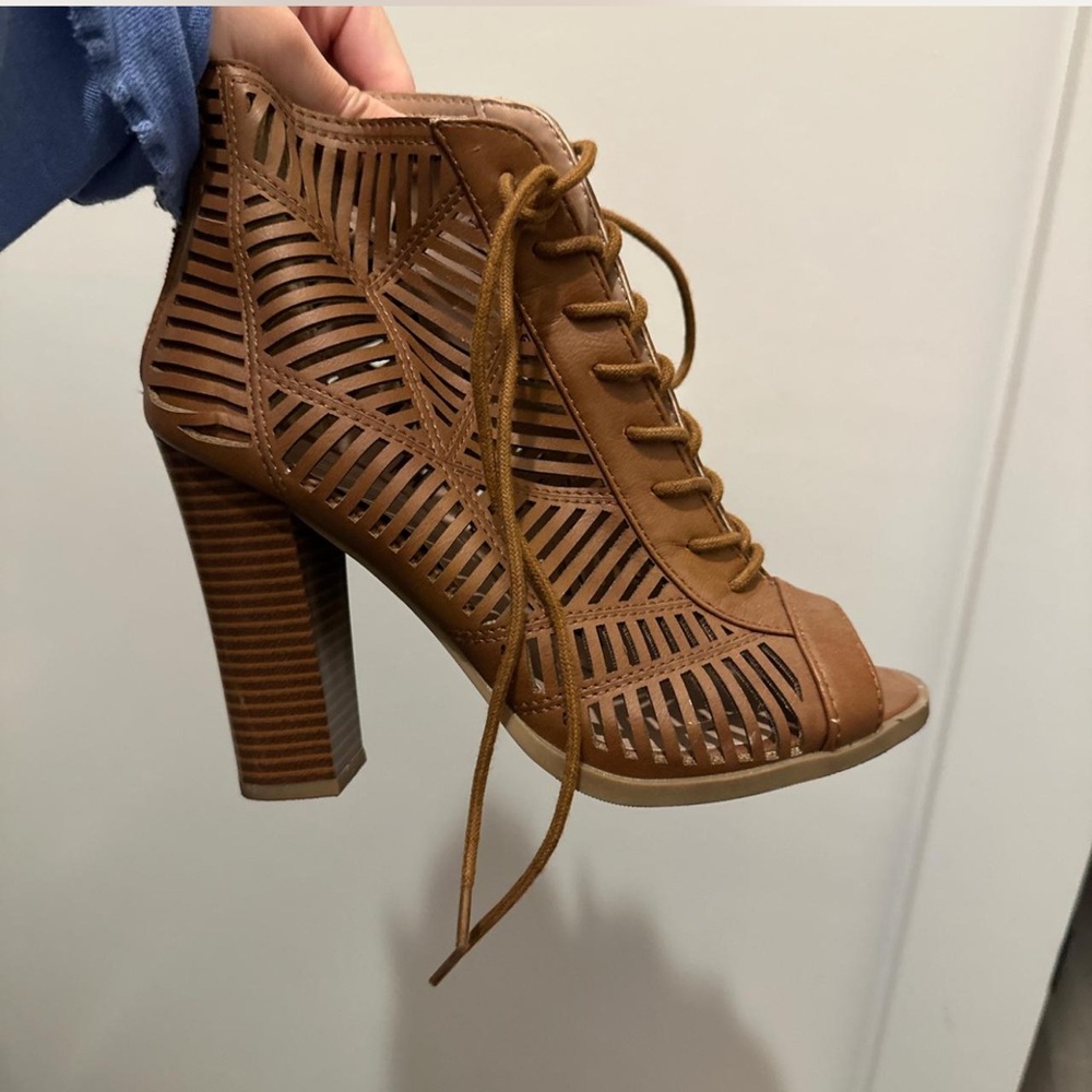 Mix No. 6 Brown Cut-Out Heeled Boots